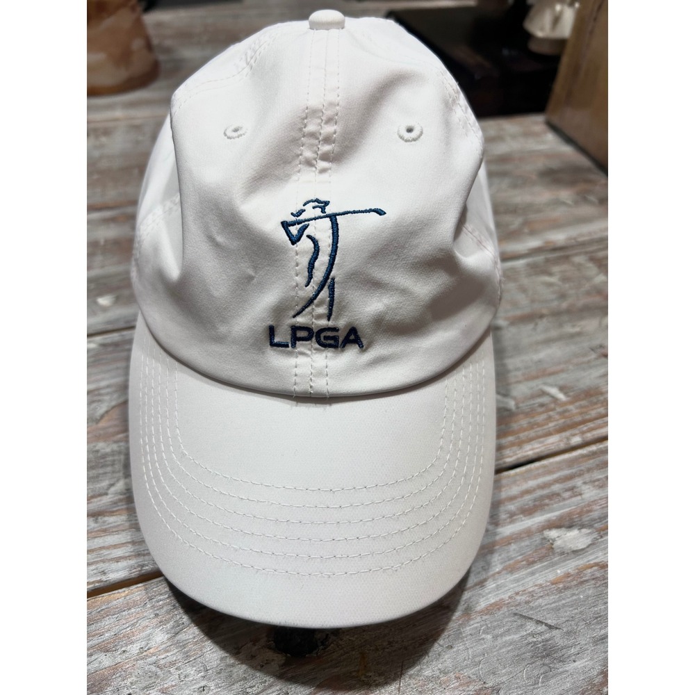 LPGA Ladies Professional Golf Association Hat White Blue Embroidered Adjustable